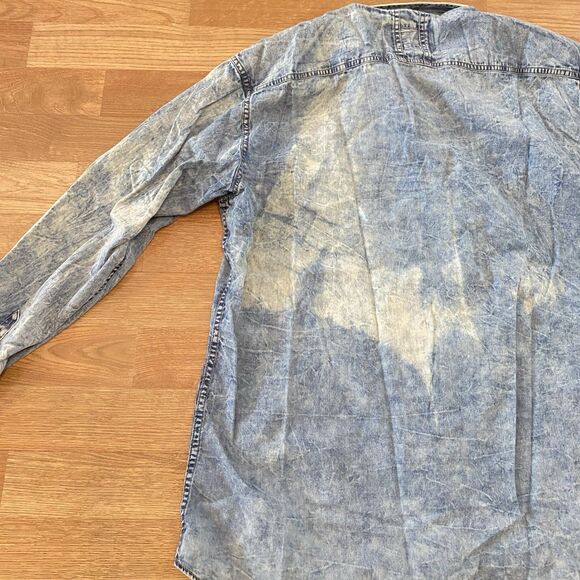 Vintage Artist Shirt 2xl Denim Long Sleeve Button down Workwear distressed - Picture 11 of 12
